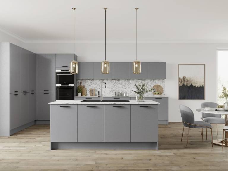 kitchen with upper cabinets