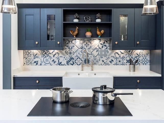 Austin Indigo and Langdale Harbour kitchen display