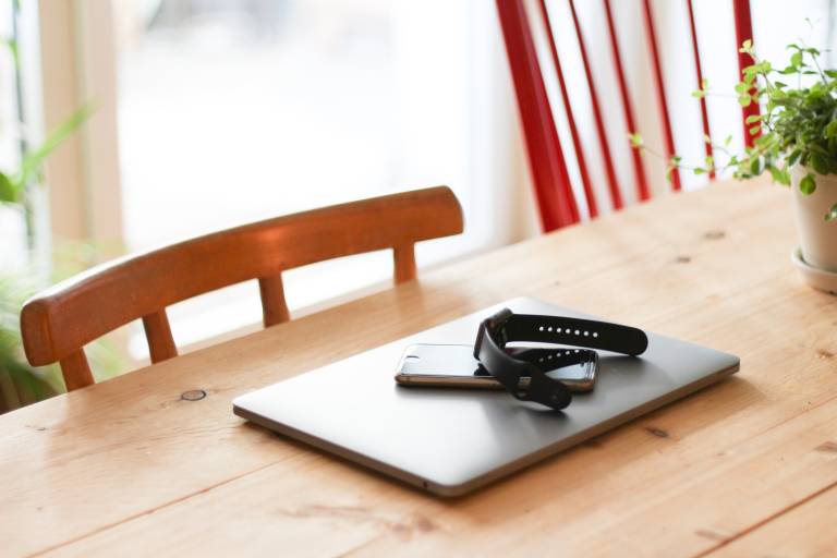 a laptop in the kitchen