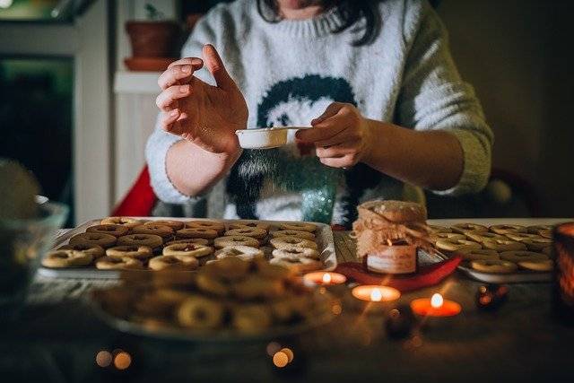 a woman baking