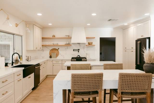 Gold-toned Kitchen to Represent Creating a Coastal Palette in Your Kitchen