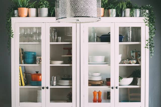 Pastel Pink Cabinet to represent creating a Coastal Palette in your kitchen