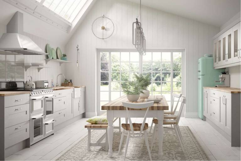white and open kitchen design