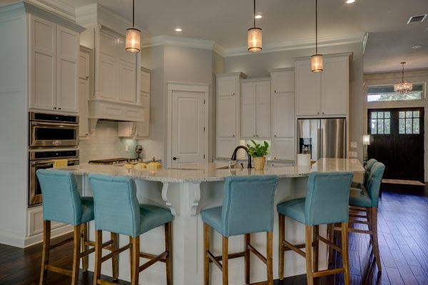 Modern kitchen with a breakfast bar