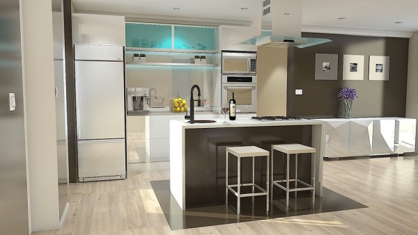 A visual kitchen design