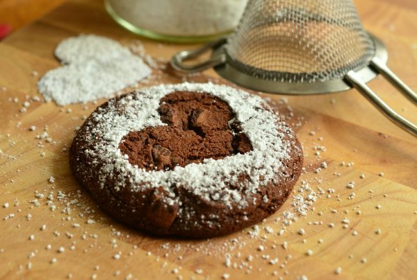 a cookie with a heart on it