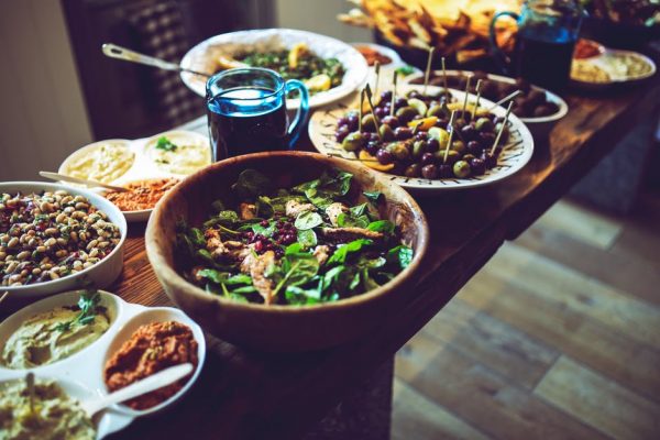 Table full of winter foods