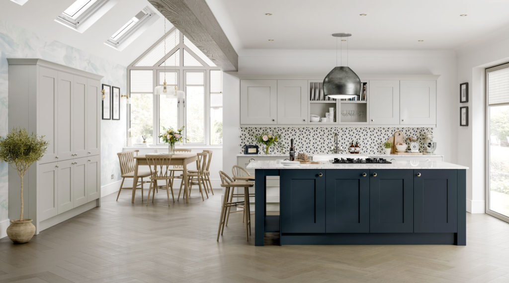 a modern kitchen with colourful tiles is one of the top kitchen trends of 2020