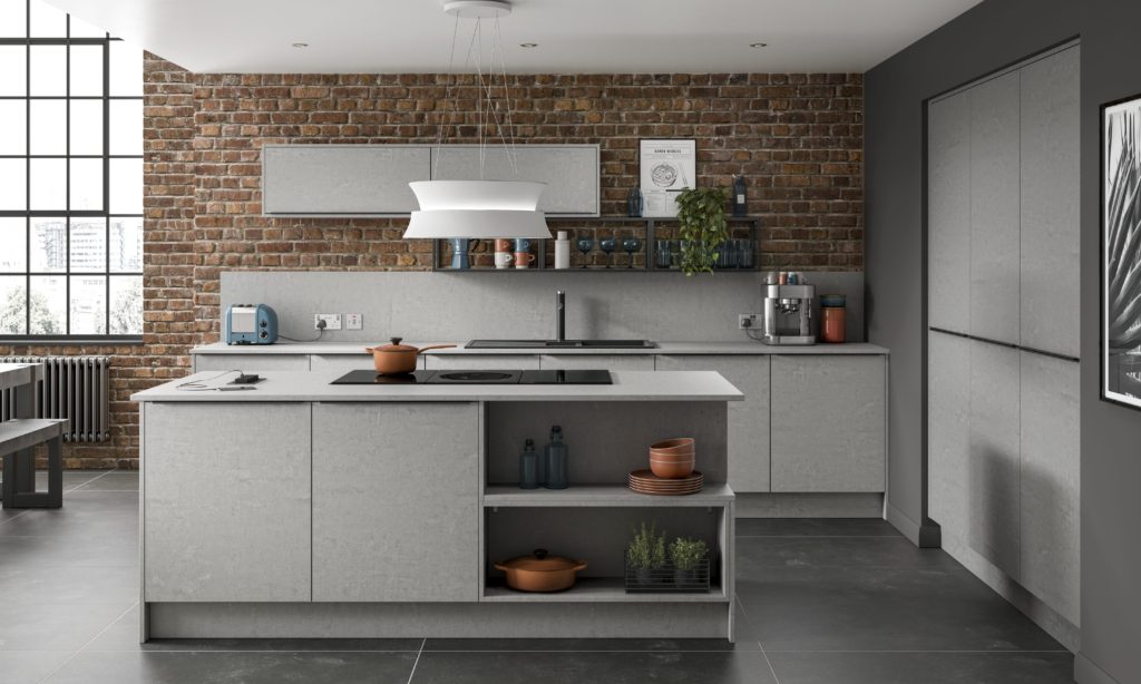 concrete industrial style kitchen